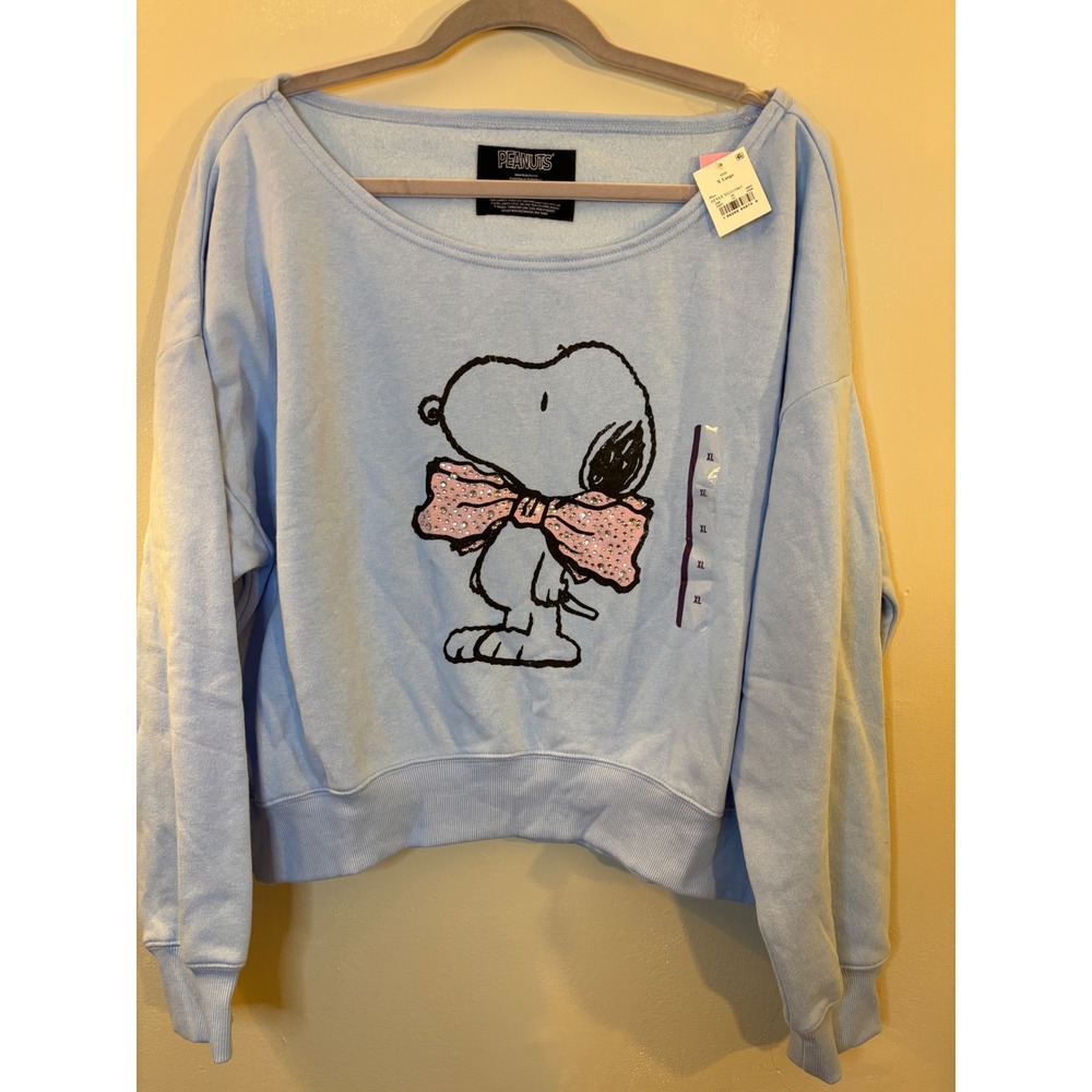 NEW Peanuts Snoopy Rhinestone Bow XL Off the Shoulder